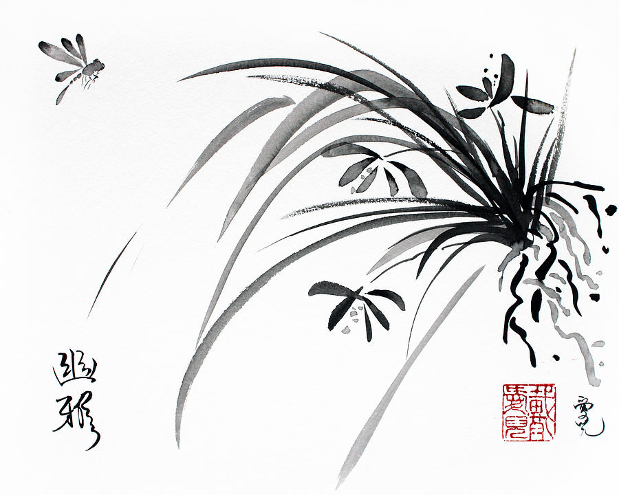 Orchid Painting - Noble Grace by Oiyee At Oystudio