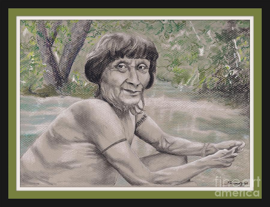 Noble Visage, Amazon Awa -- Portrait of Old South American Tribal Man Drawing by Jayne Somogy