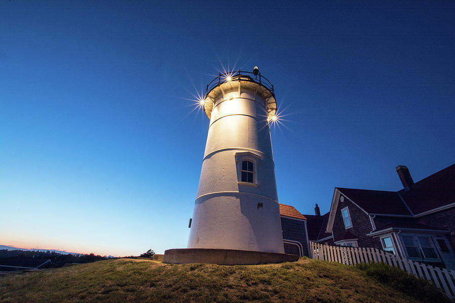 Nobska Lighthouse at Sunset Photograph by Nicole Freedman