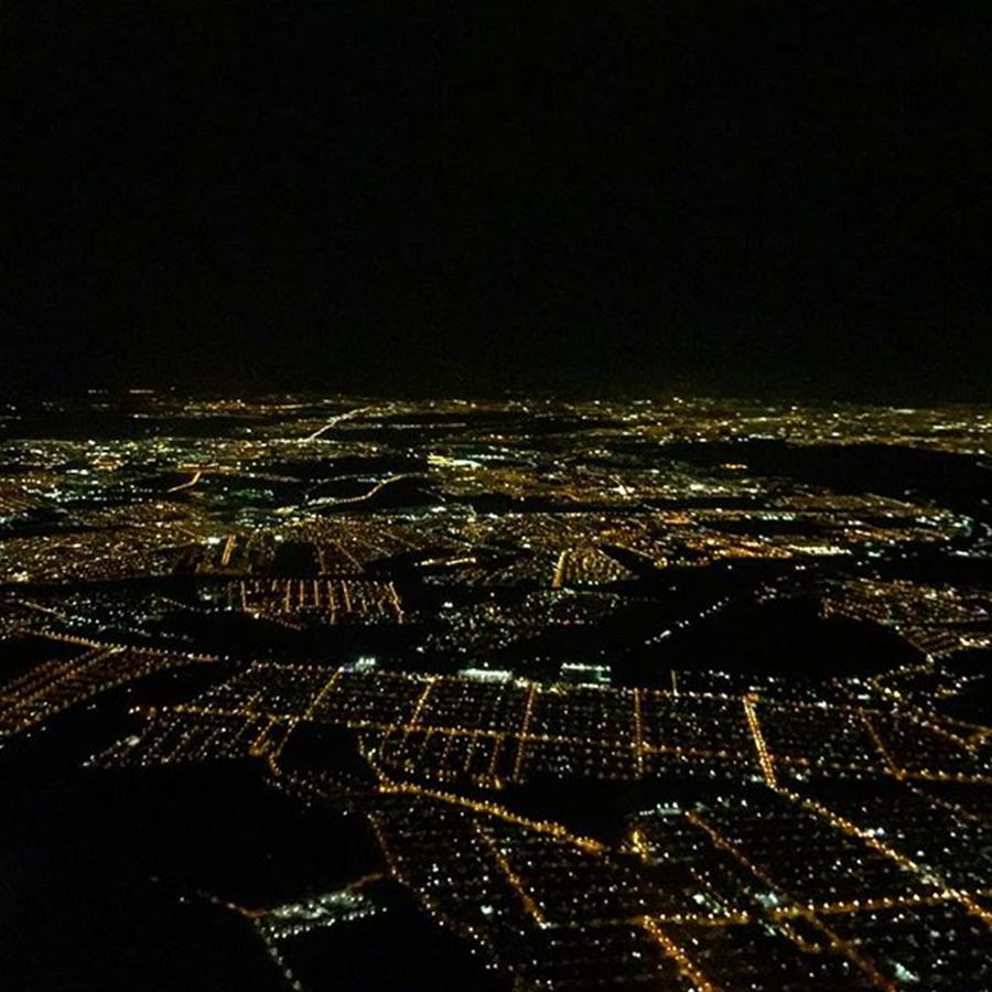 Airplane Photograph - Nocturne Aerial View Of Campinas City - by Kiko Lazlo Correia