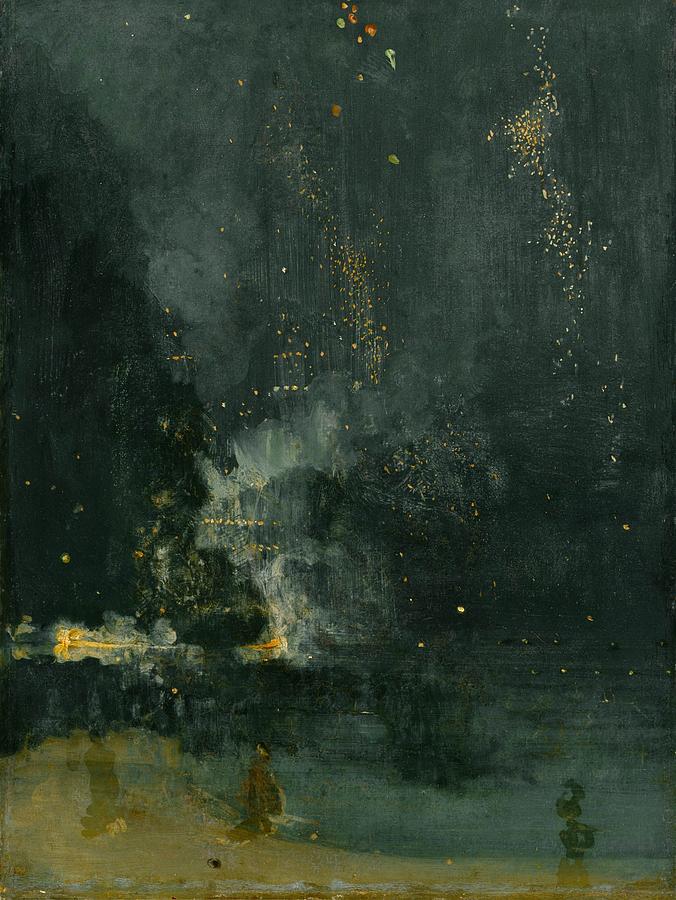 James Abbott Mcneill Whistler Painting - Nocturne in Black and Gold #1 by James Abbott McNeill Whistler