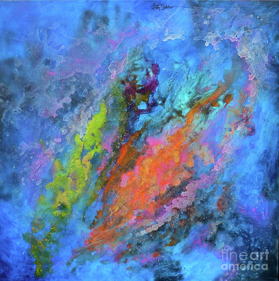 NOCTURNE NEBULA Abstract Painting Painting by Robert Birkenes
