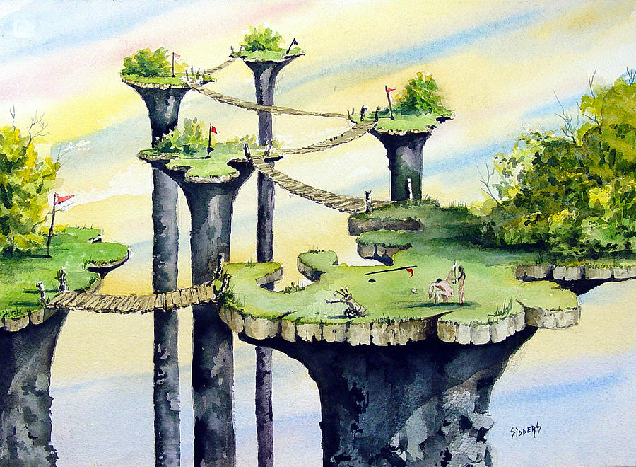 Golf Painting - Nod Country Club by Sam Sidders Golf Painting - Nod Country Club by Sam Sidders