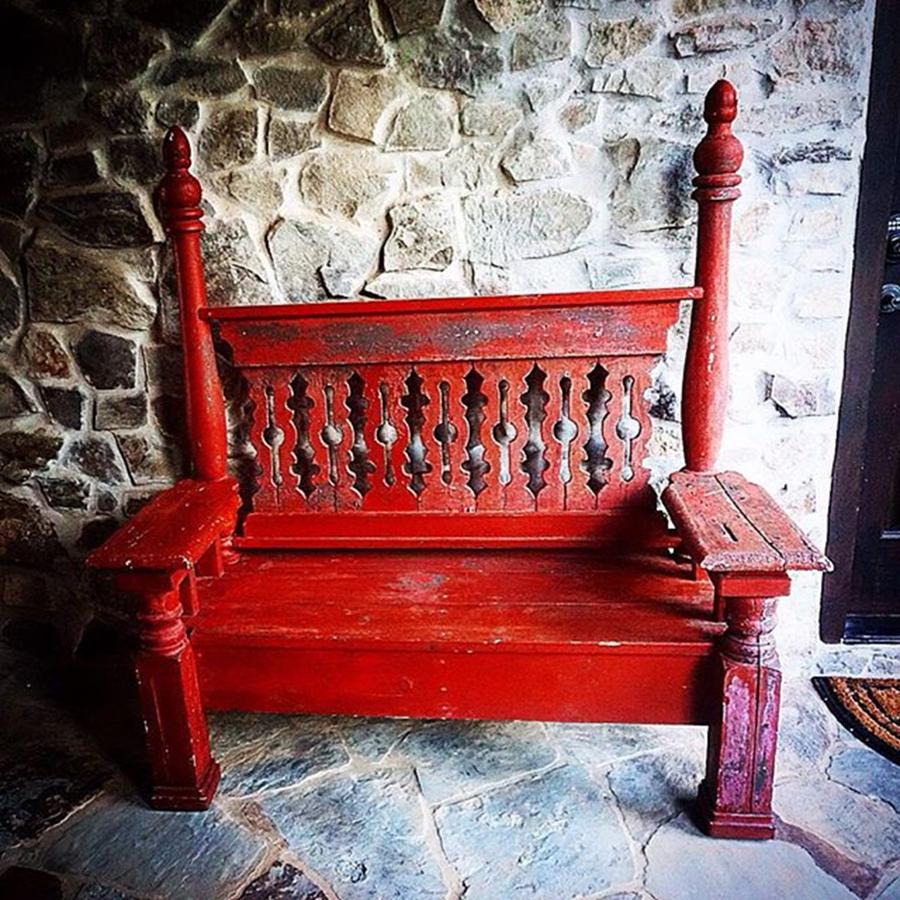Red Photograph - Red Bench by Sharon Halteman