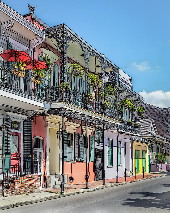 New Orleans Digital Art - NOLA Balconies by Erwin Spinner