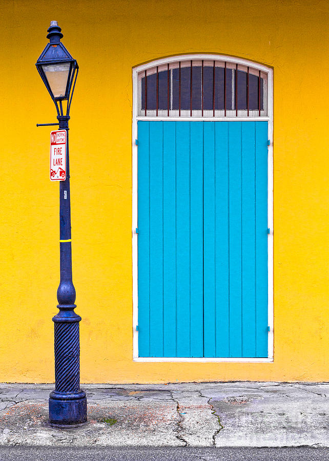 NOLA Door and Lamppost Photograph by Jerry Fornarotto