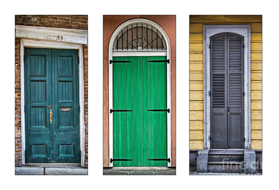NOLA Doors Triptych #1 Photograph by Jarrod Erbe