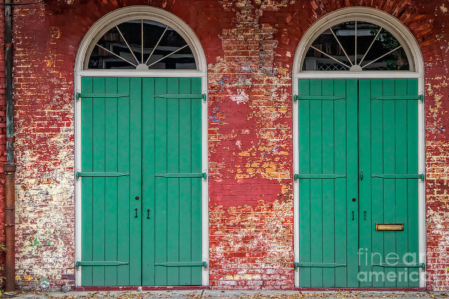 NOLA Green Doors Photograph by Jarrod Erbe