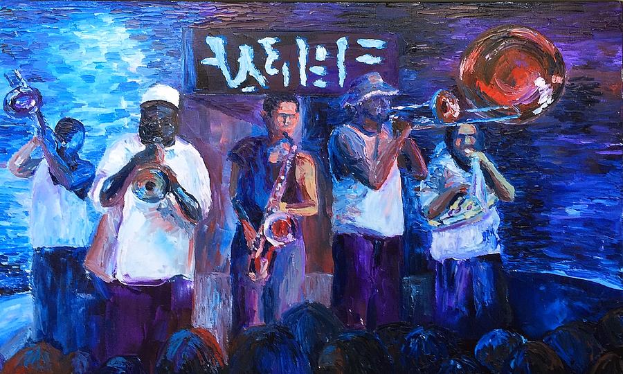Jazz Painting - NOLA Jazz Band by Lauren Luna