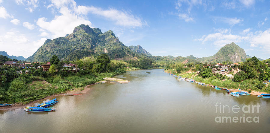 Nong Khiaw panorama in north Laos Photograph by Didier Marti