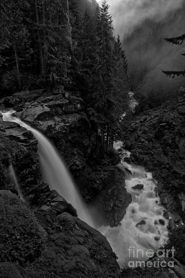 Nooksack Plunge Black And White Photograph by Adam Jewell
