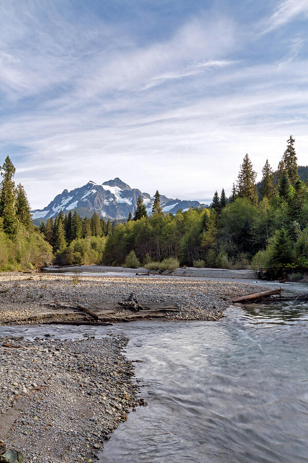  Nooksack River and Mount Shuksan Photograph by Michael Russell