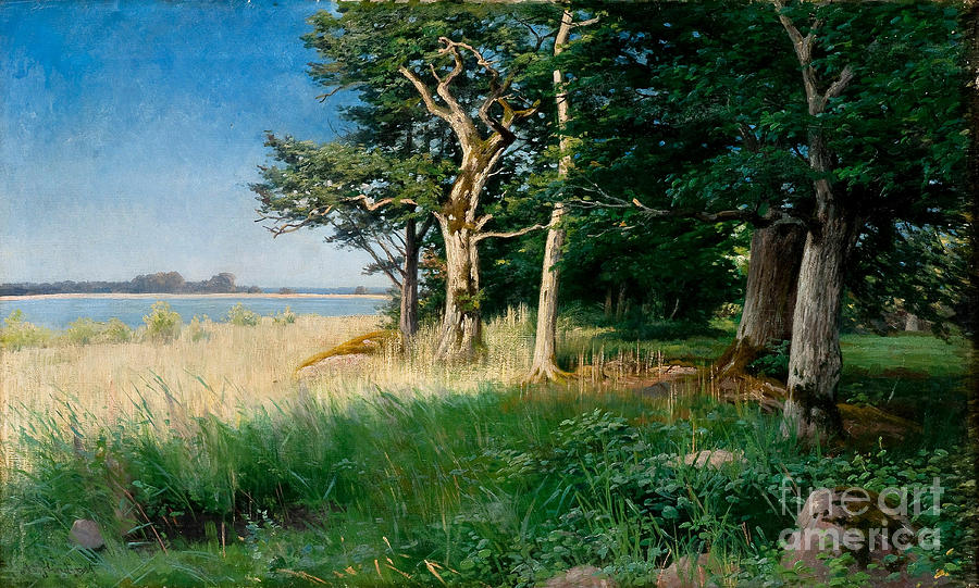 Nordic Coastal Landscape Painting by Celestial Images