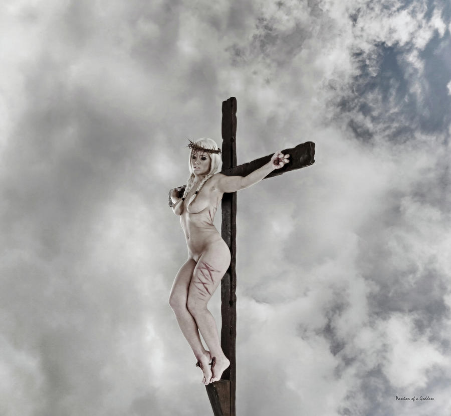 Crucifix Photograph - Nordic Female Jesus by Ramon Martinez