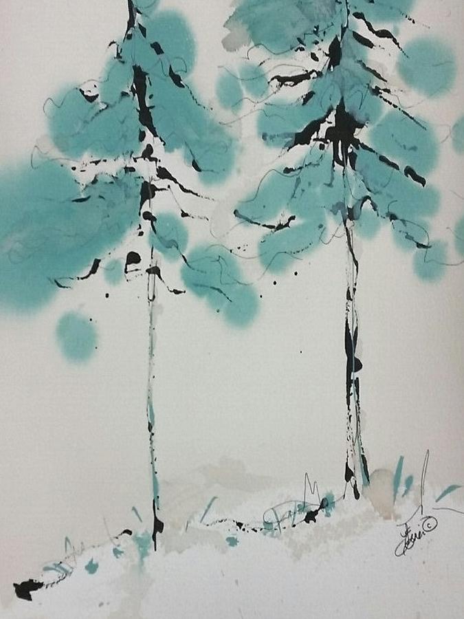 Nordic Tree 3 Painting by Terri Einer