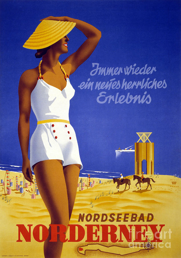 Vintage Painting - Nordseebad Norderney Germany Vintage Poster Restored by Vintage Treasure