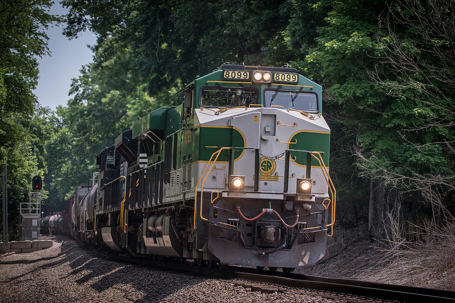 Norfolk Southern Heritage Southern Unit 8099 at Jefferson Township IN Photograph by Jim Pearson