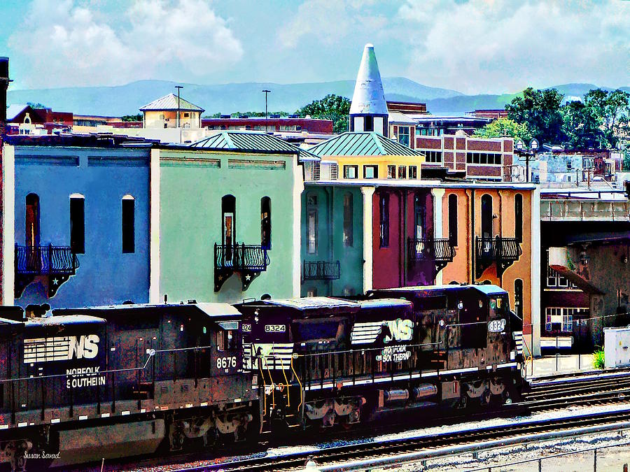 Norfolk VA - Train With Two Locomotives Photograph by Susan Savad