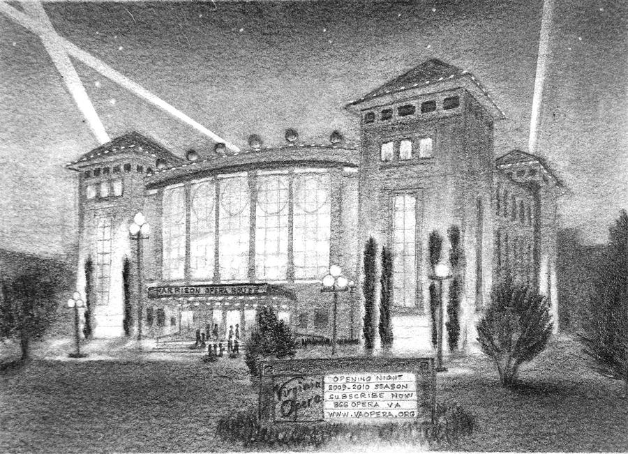 Norfolks Harrison Opera House Drawing by Vic Delnore