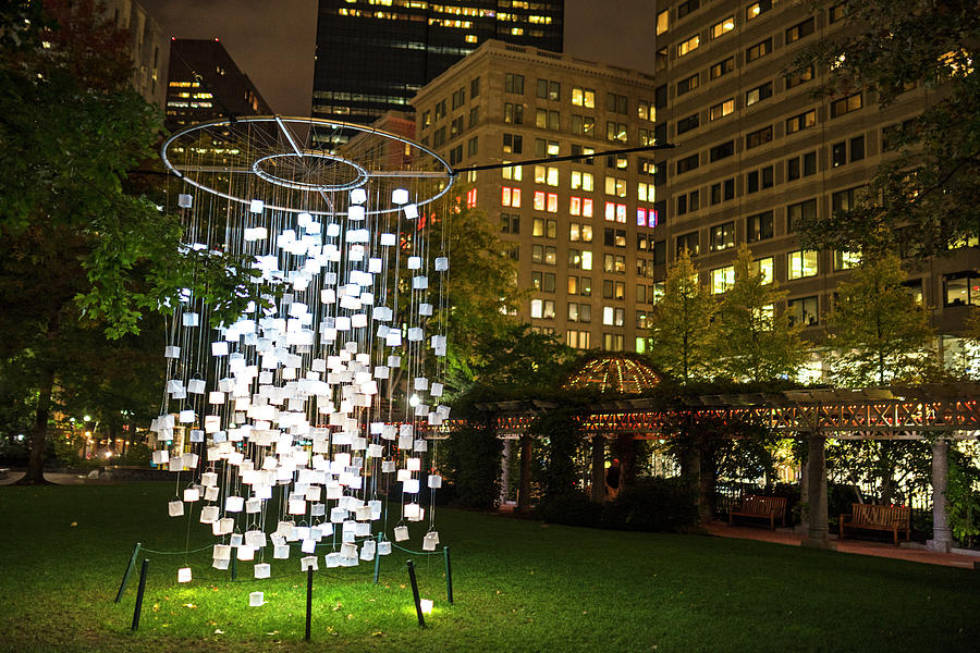 Norman B Leventhal Park Light Cubes Boston MA Photograph by Toby McGuire