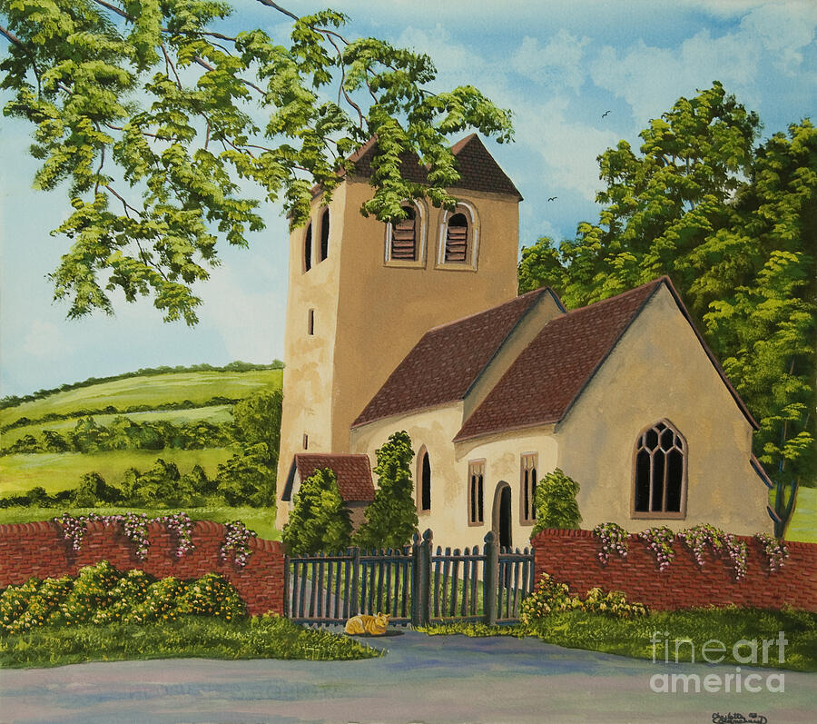 Norman Church In Fingest Painting by Charlotte Blanchard