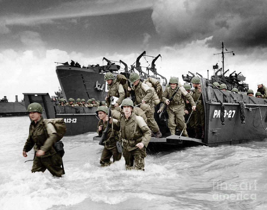 Omaha Photograph - Normandy Landings, D Day by American School