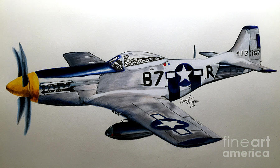 North American P-51 Mustang. is a drawing by Chris Volpe which was uploaded...
