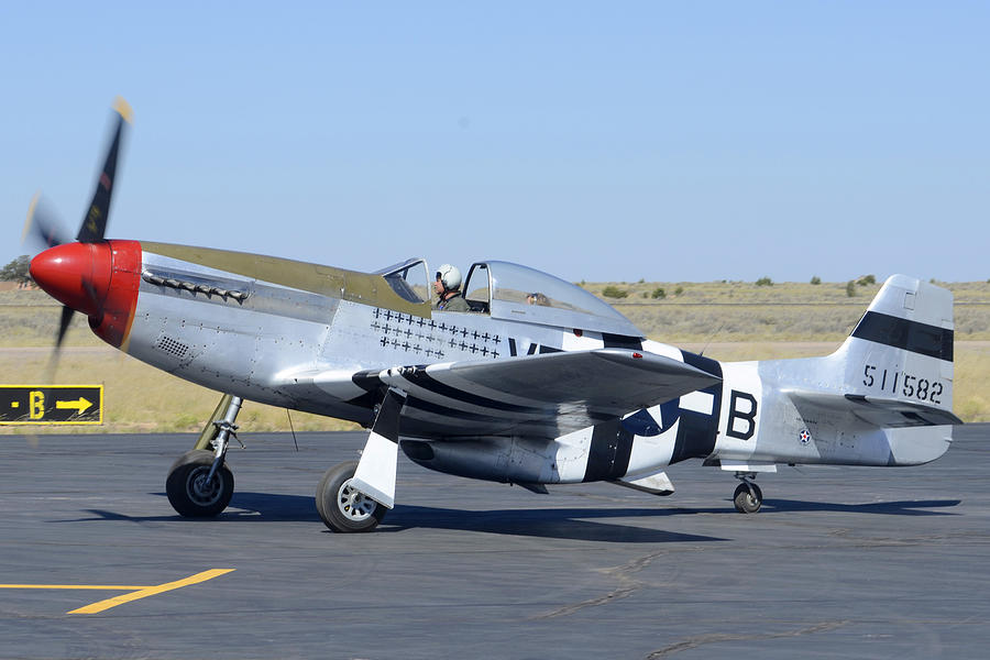 Airplane Photograph - North American P-51D Mustang NL5441V Spam Can Valle Arizona June 25 2011 3 by Brian Lockett