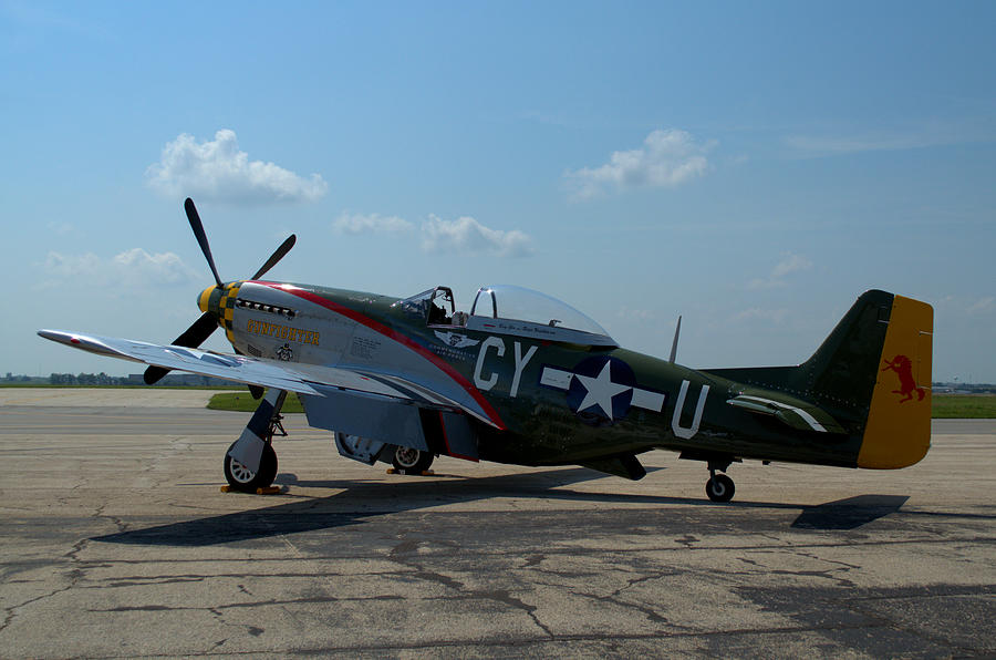 Airplane Photograph - North American P51 Mustang Gunfighter by Tim McCullough