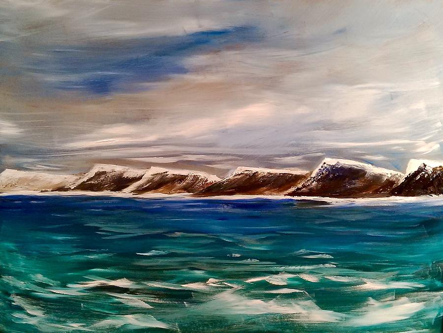 North Baffin Coast - View from The Stern Painting by Desmond Raymond