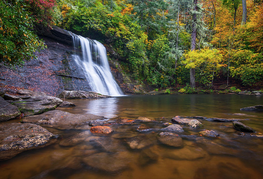 North Carolina Nature Landscape Silver Run Falls Waterfall Photography Photograph by Dave Allen