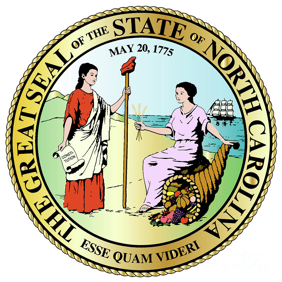 North Carolina State Great Seal Digital Art by Bigalbaloo Stock