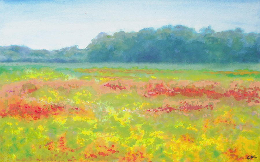North Carolina Wildflowers Landscape Original Fine Art Painting Painting by G Linsenmayer