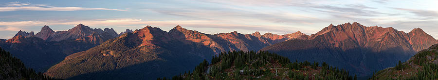 North Cascades Mountain Peaks Panorama Photograph by Michael Russell