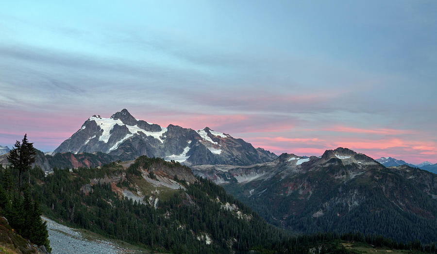 North Cascades Sunset over Mount Shuksan Photograph by Michael Russell