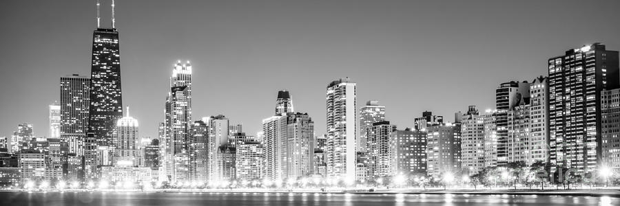 North Chicago Skyline Panoramic Photo Photograph by Paul Velgos