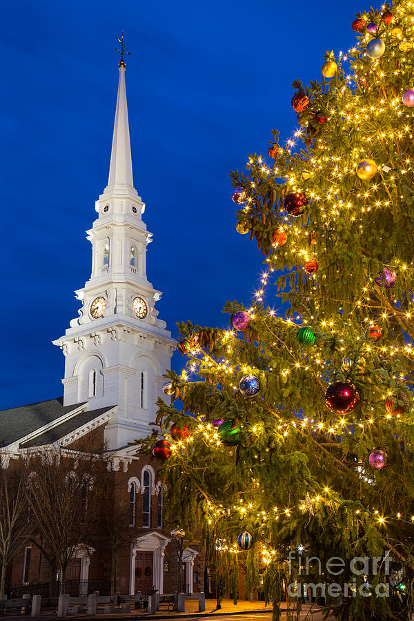 Christmas Photograph - North Church at Christmas, Portsmouth, New Hampshire by Dawna Moore Photography