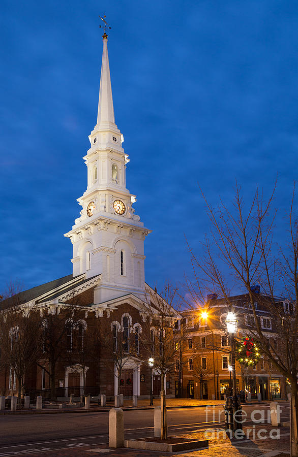 North Church at Twilight, Portsmouth, New Hampshire Photograph by Dawna Moore Photography