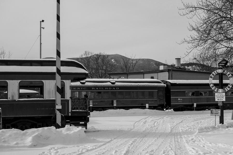 North Conway NH Scenic Railroad Black and White Photograph by Toby McGuire