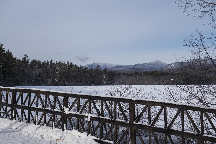 North Conway Winter Mountains Bridge Photograph by Toby McGuire