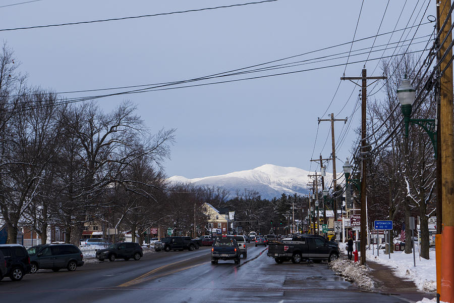 Winter Photograph - North Conway Winter Mountains Downtown by Toby McGuire
