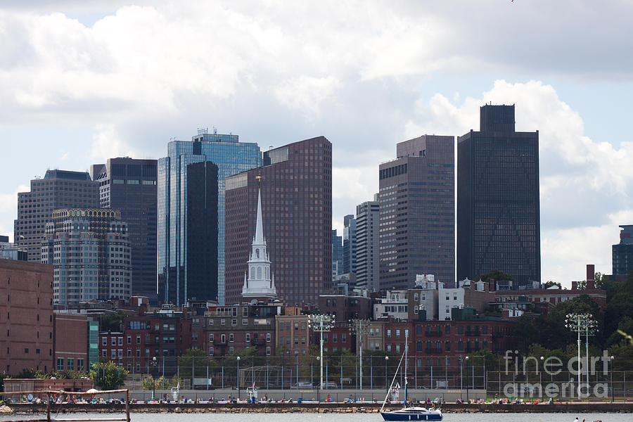 North End, Boston, from Boston Harbor Photograph by Thomas Marchessault