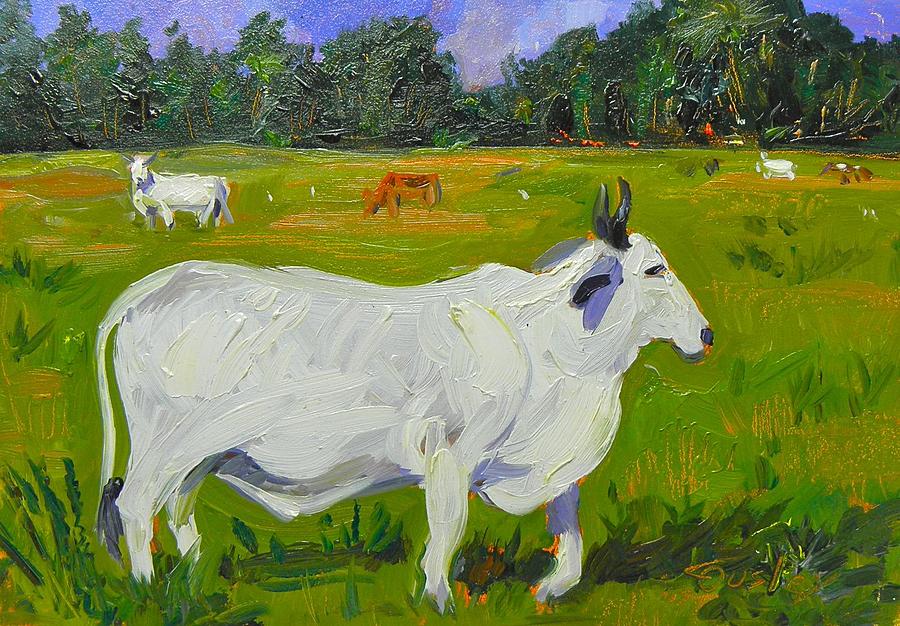 North Florida Livestock Painting by Chris Ousley