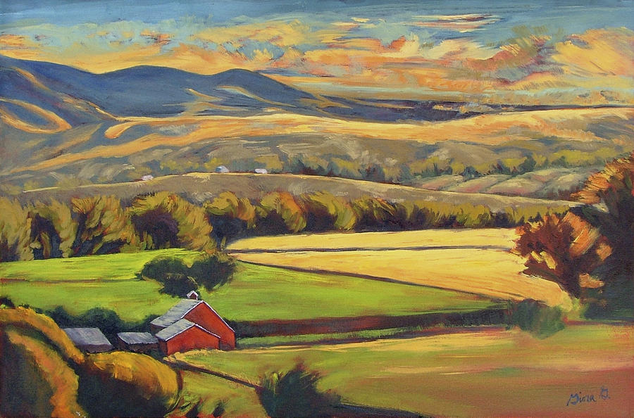 North Fork Panorama Painting by Gina Grundemann