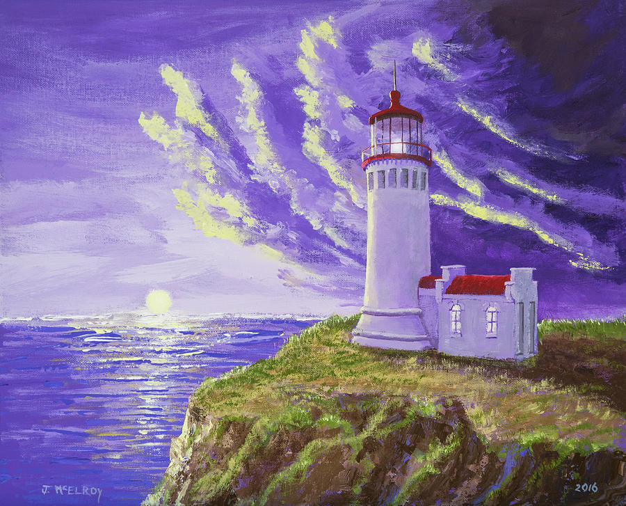 Lighthouse Painting - North Head Lighthouse by Jerry McElroy