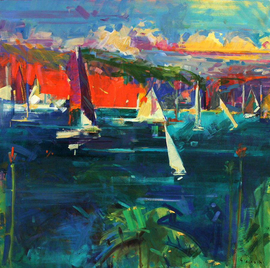 Boat Painting - North Head  Sydney Harbour by Peter Graham