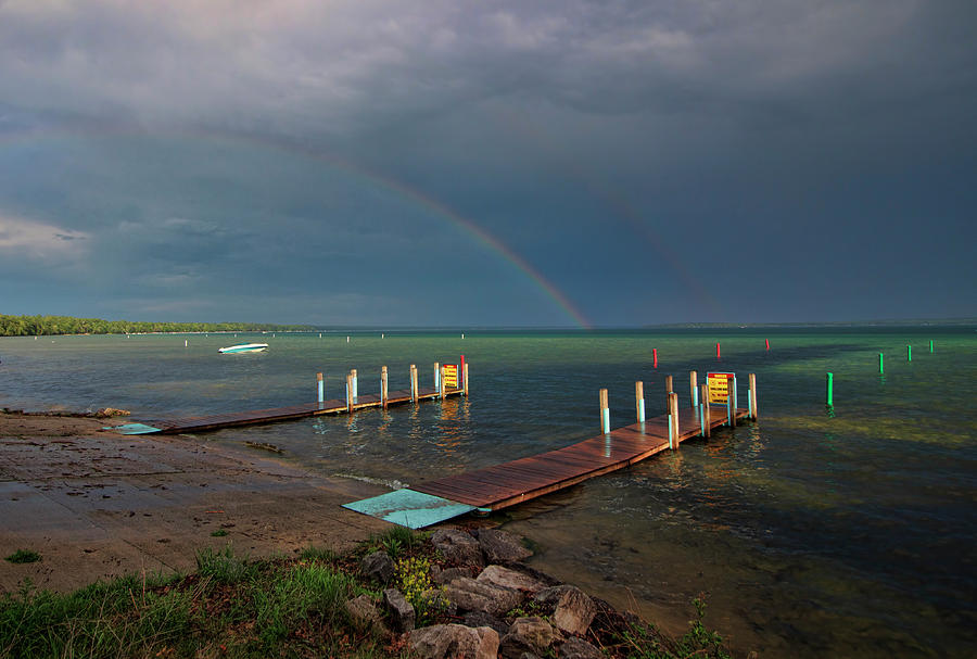 North Higgins Lake State Park Rainbow Photograph By Ron Wiltse Pixels 3532