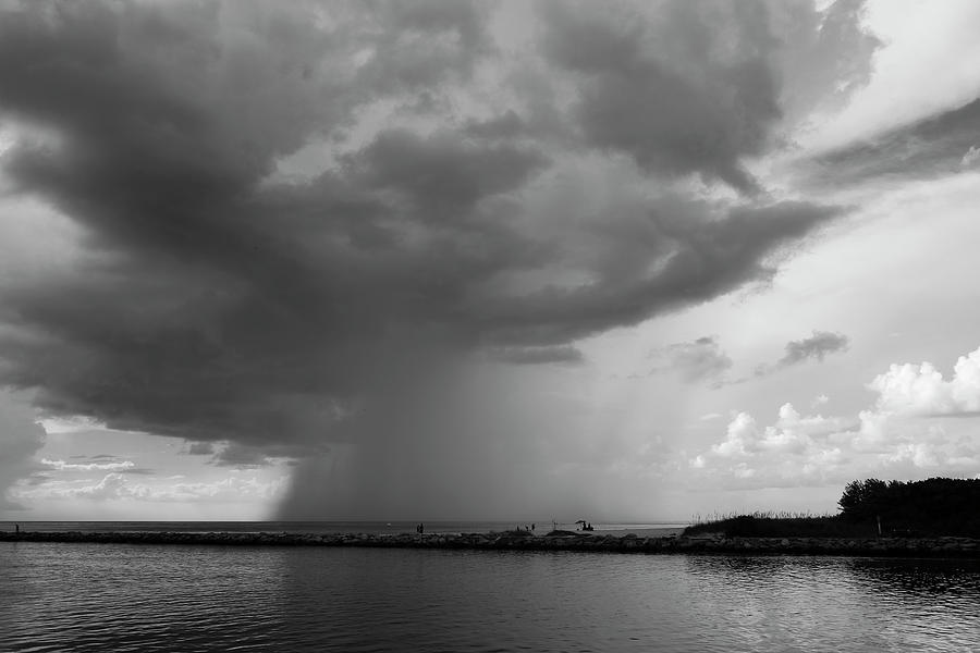 North Jetty Rain Photograph by Robert Wilder Jr