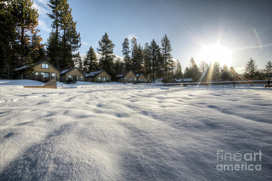 Cabin Photograph - North Lake Tahoe Beach Snow by Dustin K Ryan
