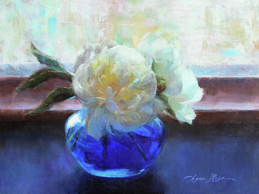 North Light Peonies Painting by Anna Rose Bain